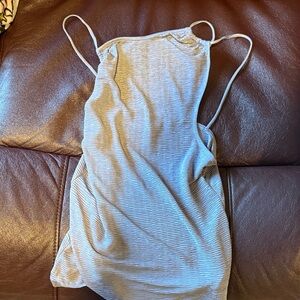 Women’s free people Light Gray Ribbed Spaghetti-Strap Tank Top